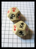 Dice : Dice - Poker Dice - Pair White Poker Dice With Suited Faces